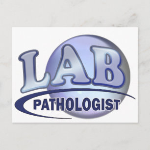 PATHOLOGIST Fun Blue LOGO - KLINISCHES LABOR Postkarte