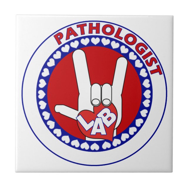 PATHOLOGIST LOGO ROUND ASL I LIEBE LABRADOR FLIESE (Vorderseite)