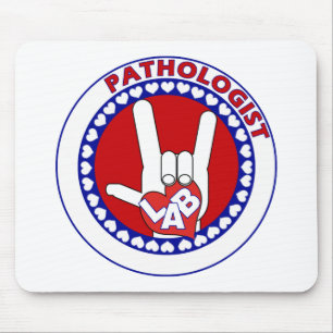 PATHOLOGIST LOGO ROUND ASL I LIEBE LABRADOR MOUSEPAD