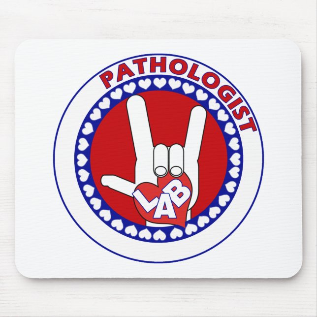 PATHOLOGIST LOGO ROUND ASL I LIEBE LABRADOR MOUSEPAD (Vorne)