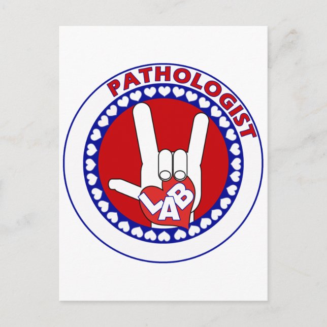 PATHOLOGIST LOGO ROUND ASL I LIEBE LABRADOR POSTKARTE (Vorderseite)