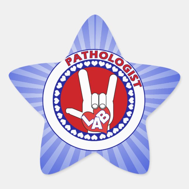 PATHOLOGIST LOGO ROUND ASL I LIEBE LABRADOR  Stern-Aufkleber (Vorderseite)