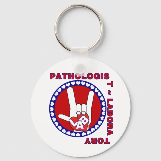 PATHOLOGIST SQUARE ASL LIEBE LOGO SCHLÜSSELANHÄNGER (Vorderseite)