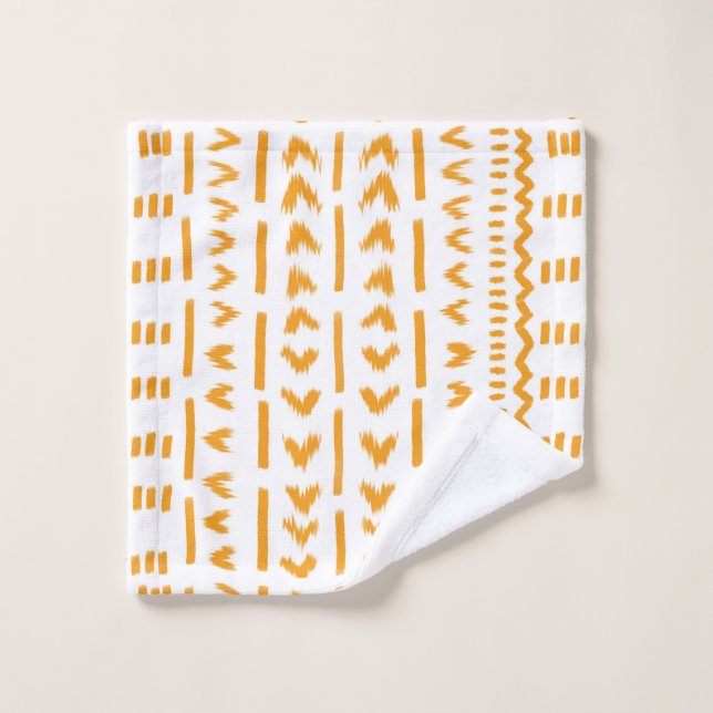 Paths Of Sun Mudcloth African Pattern In White Bat Badhandtuch Set (Waschlappen)