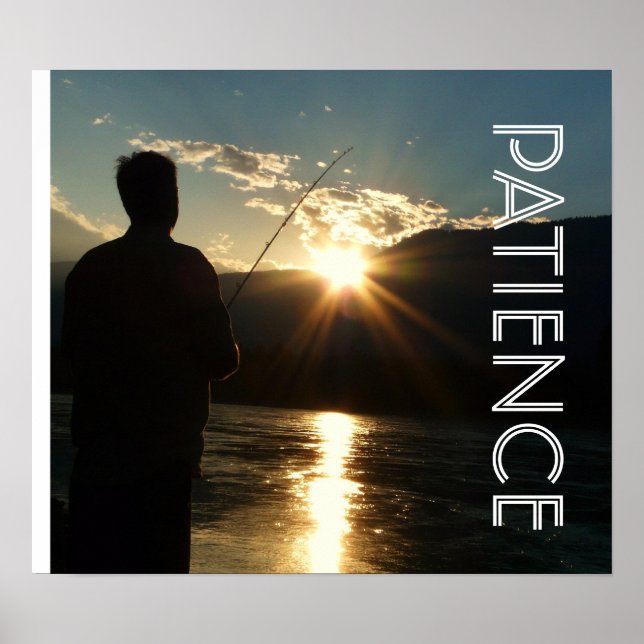 Patience Sunset Fisherman Silhouette Poster (Vorne)