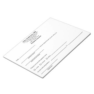 Patient Entschuldigung von Doctor's Office Templat Notizblock