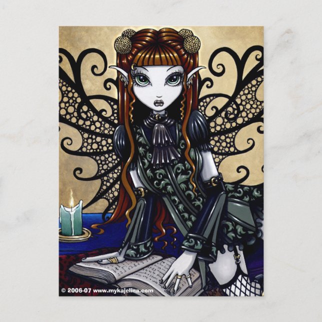 Patient Reading Mairy Tale Gothic Fairy Postkarte (Vorderseite)