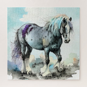 Patient Shire Horse Aquarell