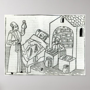 Patienten mit einem Arzt und Apotheker Poster