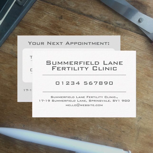 Patientenkarte für die Fertilitätsklinik Visitenkarte (Von Creator hochgeladen)