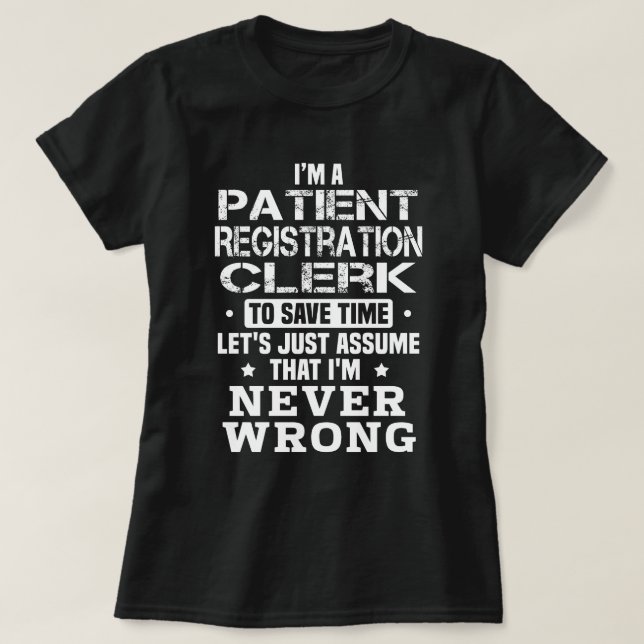 Patientenregisterbeamte T-Shirt (Design vorne)