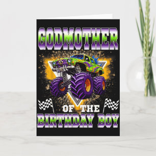 Patin des Geburtstagsjungen-Monstertruck-Geburtst Karte