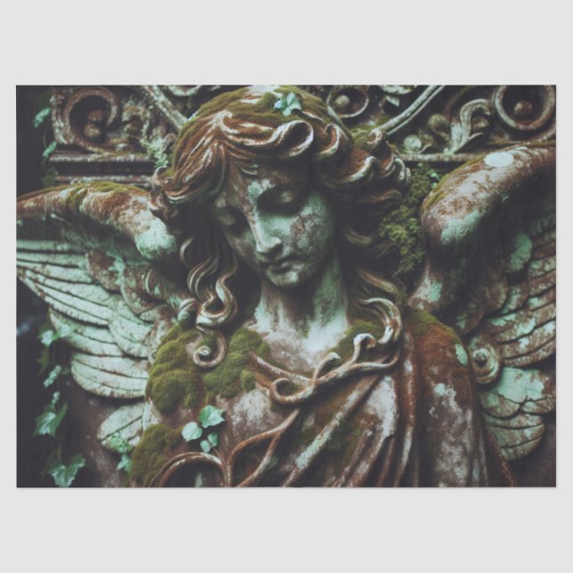 Patina Angel Skulptur Dekoupage Seidenpapier (Vorderseite)
