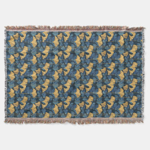 Patina Blau und Gold Ginkgo Blatt  Decke
