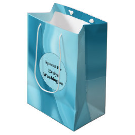 Patina Blue Soft Glow Gradient Abstract Mittlere Geschenktüte