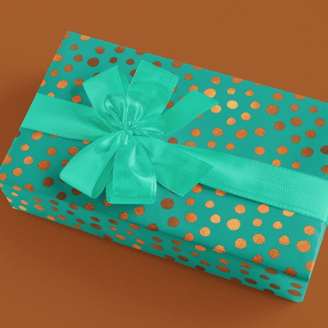 Patina Blue Turquoise Gold Metallische Imitate Foi Geschenkpapier (Von Creator hochgeladen)