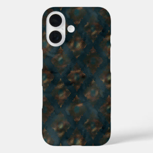 Patina Damaskus-Muster für Kupfer iPhone 16 Hülle