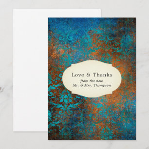 Patina de cuivre de Grunge et Carte de remerciemen