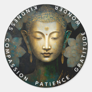 PATINA DES FRIEDENS   MEDITATIONS PORTRAIT RUNDER AUFKLEBER