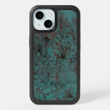 Patina en cuivre turquoise à main bio imprimé