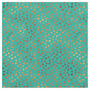 Patina-Polka-Dot-Teal-Türkis-Kupfer-Metallic Stoff