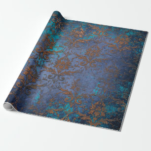 Patina Scroll Blume für Lila Arbeit Geschenkpapier
