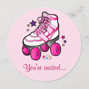 Patinage à rouleaux Invitation fête d'anniversaire