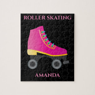 Patinage à roulettes puzzle fille avec le nom de l