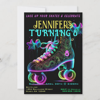 Patinage Anniversaire Fête Invitation