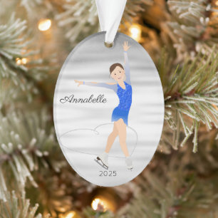 Patinage artistique Brunette en bleu