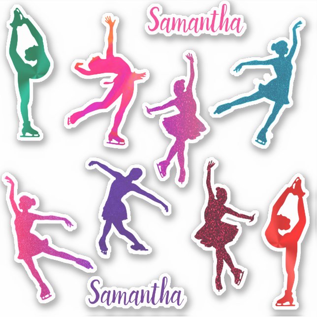 Patinage artistique pour filles Stickers en vinyle (Devant)
