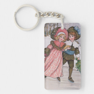 Patinage de fille et de garçon