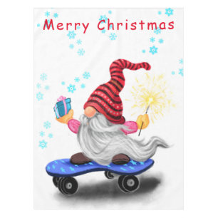 Patinage de Noël Gnome avec nappe cadeau