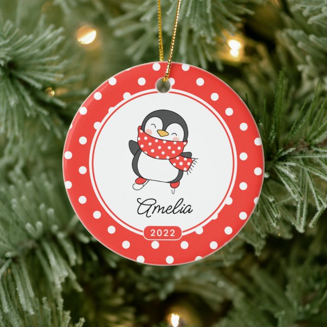 Patinage de pingouins Filles Ornement de Noël (Arbre)