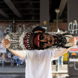 Patinage en chef indien   Planche de skateboard