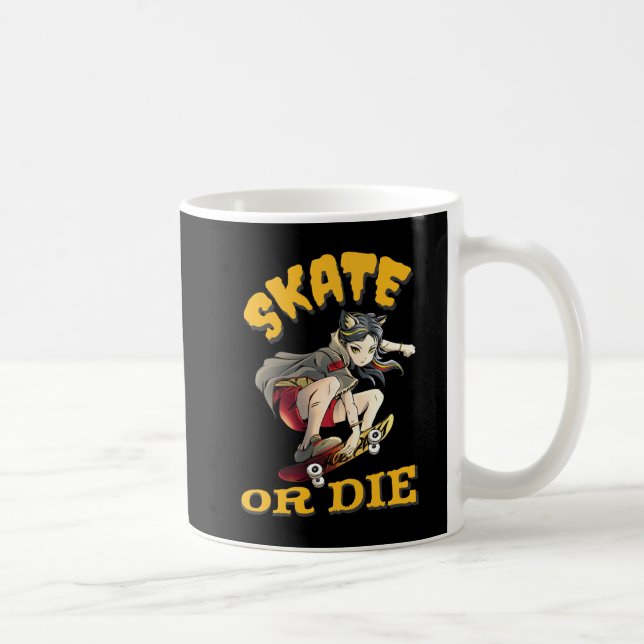 Patinage ou die Skateboarder Girl Coffee Mug (Droite)