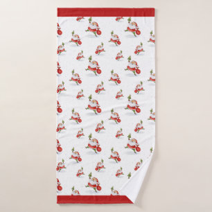 Patinage Père Noël mignonne Motif d'aquarelle de N