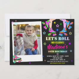 Patinage photo invitation anniversaire Roller part