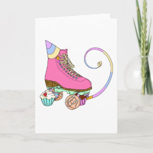 Patinage rose Patinage Carte de gâteau fête d'anni