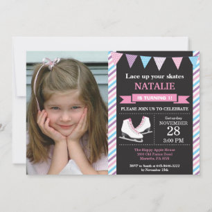 Patinage sur glace Anniversaire Invitation 1er ann