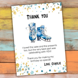 Patinage sur glace Carte de remerciements d'annive