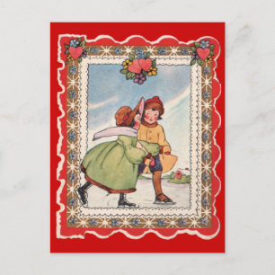 Patinage sur glace - Carte postale Saint-Valentin