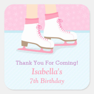 Patinage sur glace Girls Stickers de fête d'annive