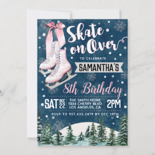 Patinage sur glace Invitation Anniversaire