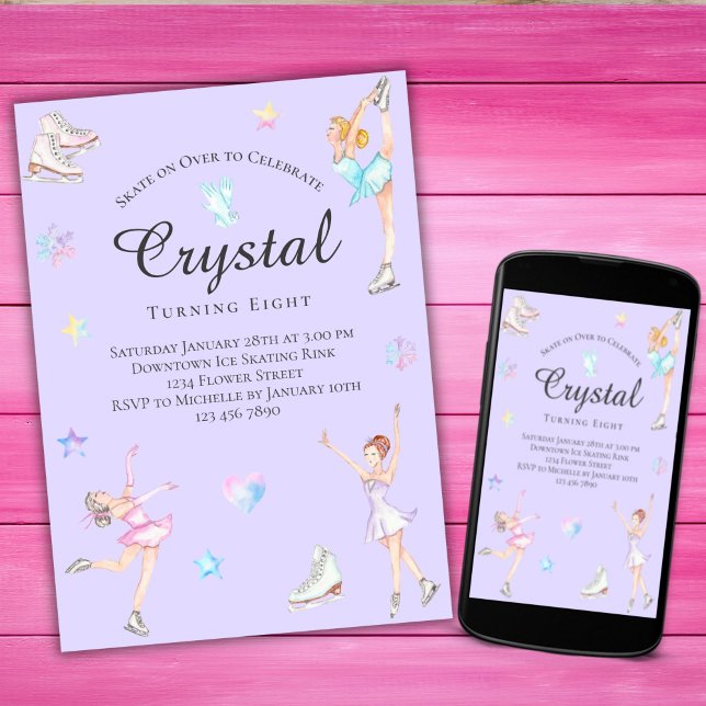 Patinage sur glace Invitation Anniversaire, Partie (Créateur téléchargé)