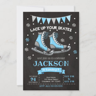 Patinage sur glace Invitation d'anniversaire / Gar