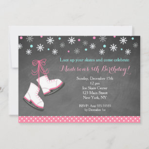 Patinage sur glace Invitations d'anniversaire