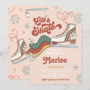 Patinage sur glace super Invitation Anniversaire