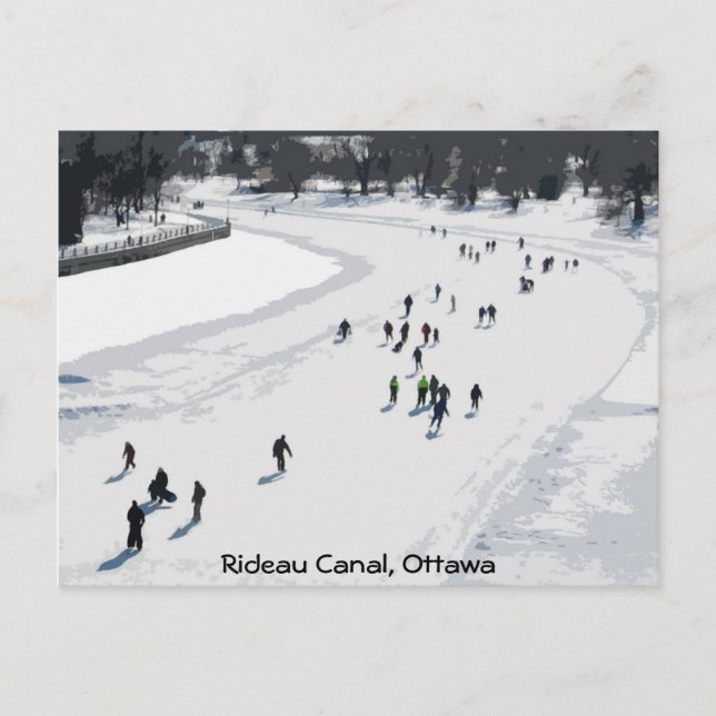 Patinage sur le canal Rideau - Carte postale (Devant)