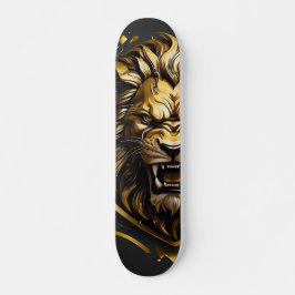 Patineta con León Dorado Rugiendo Skateboard